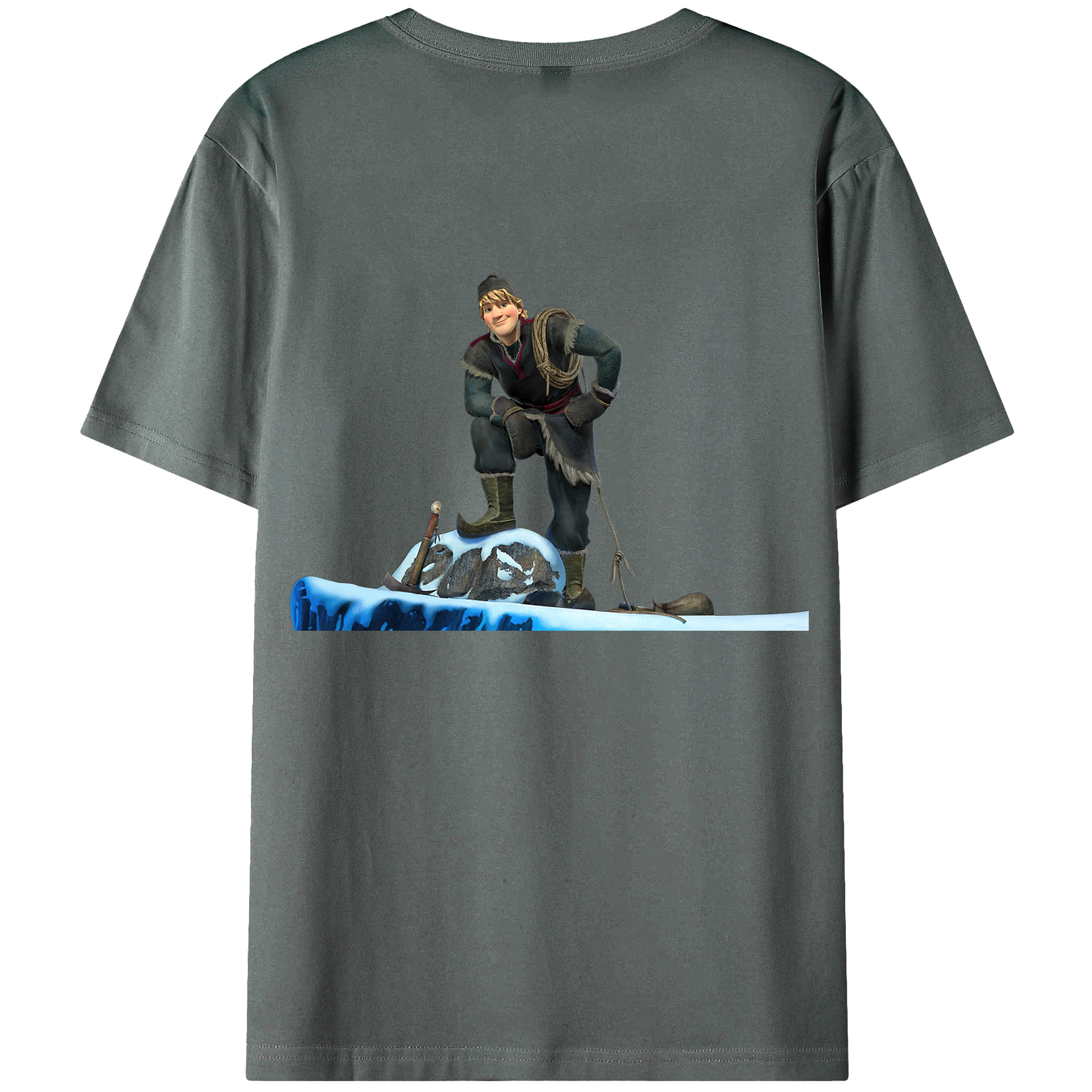（画像用） アナと雪の女王 アンナ エルサ Frozen Anna Elsa 綿100％ メンズ半袖Tシャツ（バックプリント） 通気性